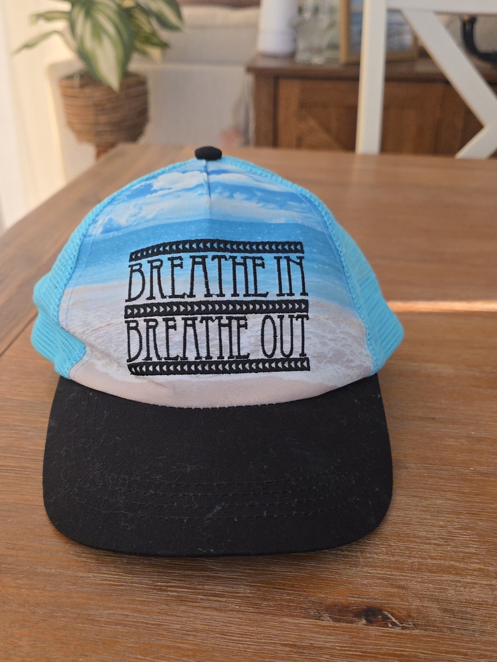 Source Unknown Blue & Black 'Breathe In Breathe Out' Trucker Hat